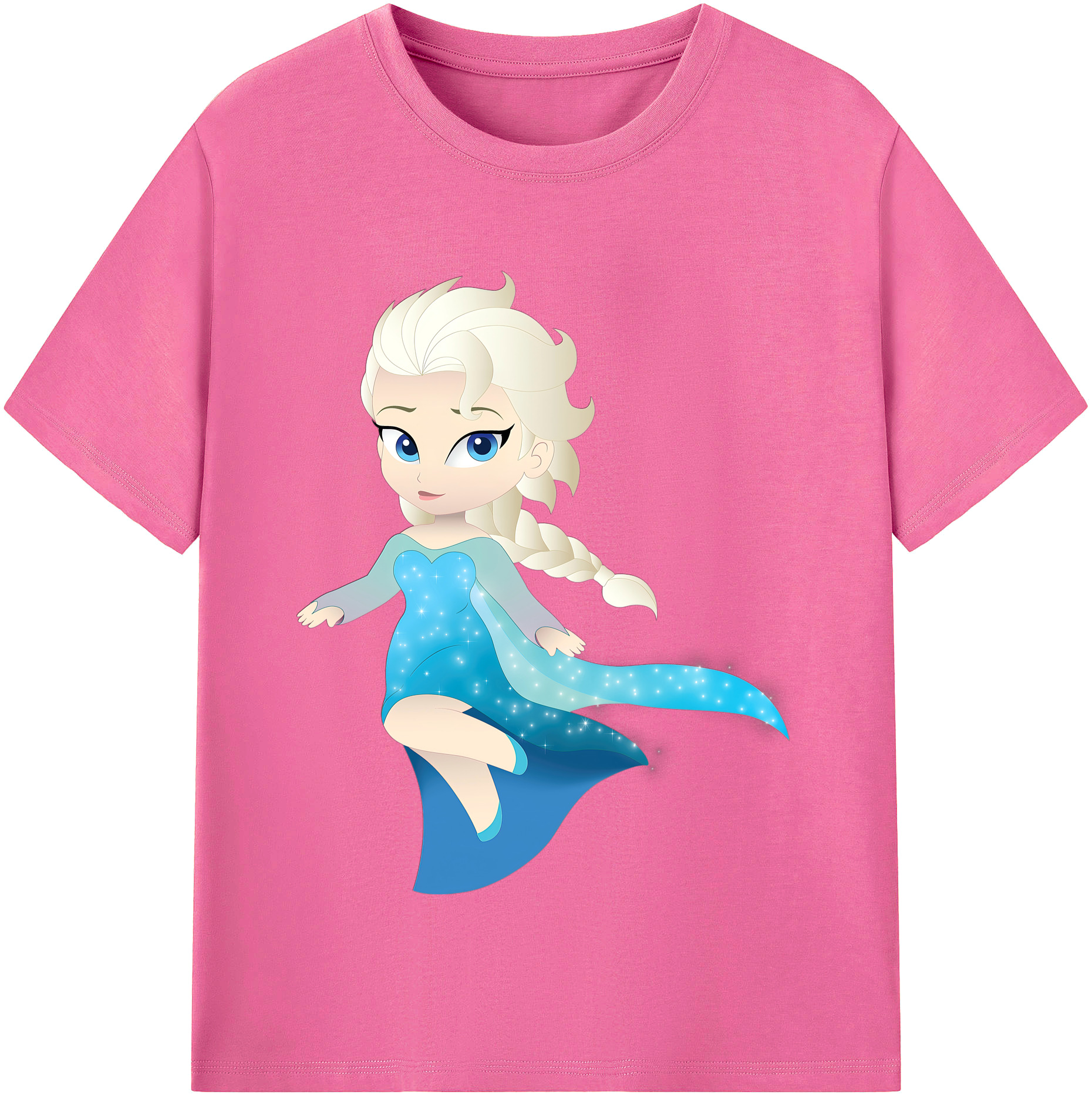 （画像用） アナと雪の女王 アンナ エルサ Frozen Anna Elsa レディースカジュアルプリントTシャツ（綿100％）